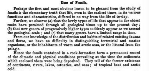 Passage from James Park's A Text-Book of Geology (1925)